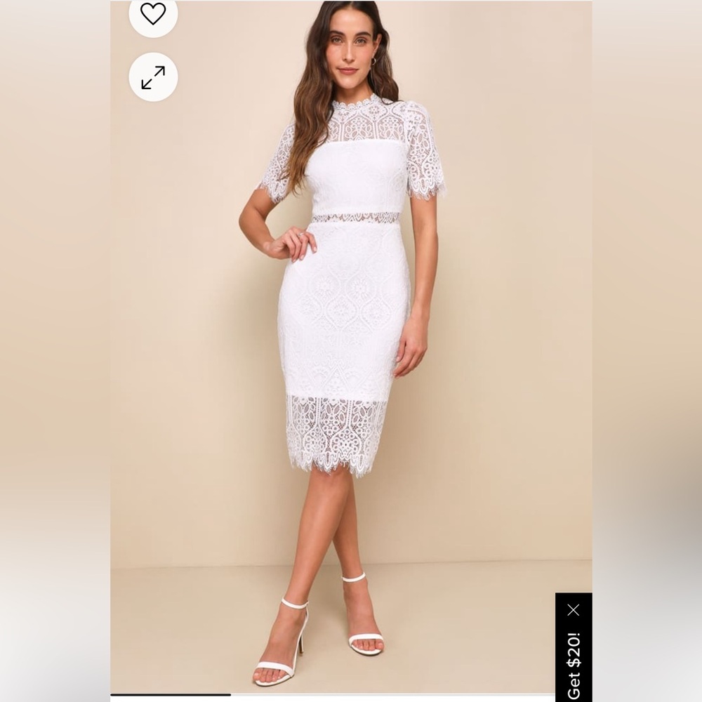 LULUS remarkable white lace dress